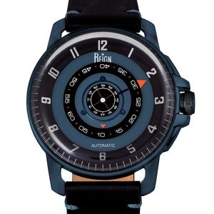 NWT Automatic Domed Crystal Genuine Leather Watch